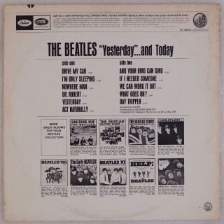 THE BEATLES: Yesterday and Today US Capitol ’76 Orange Label Trunk Cover VG,  LP 2