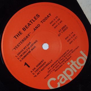 THE BEATLES: Yesterday and Today US Capitol ’76 Orange Label Trunk Cover VG,  LP 4