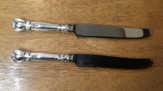 Birks Chantilly - 2 Sterling Silver Hollow Handle Knives 8 1/2 " Long - Listing B
