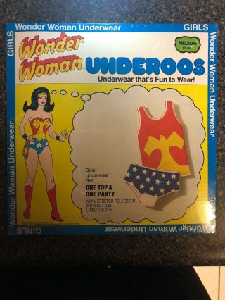 Vintage 1980 Wonder Woman Underoos Dc Comics Old Stock Rare - Medium (7 - 10)