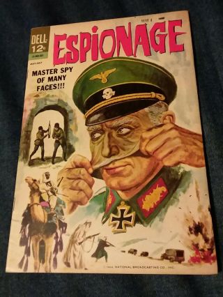 Espionage 1 Photo Cover Dell Comics Master Spy Of Many Faces Movie War Silver Ag