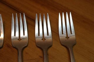 5 Wm A Rogers Oneida Ltd Brittany Rose Silverplate Flatware Salad Forks 4