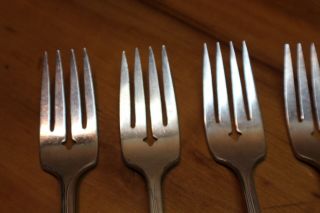 5 Wm A Rogers Oneida Ltd Brittany Rose Silverplate Flatware Salad Forks 5