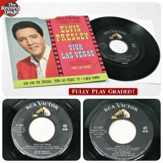 Elvis Presley Viva Las Vegas Rca 47 - 8360 Mega Rare “ask For” Sleeve,  45 Hear