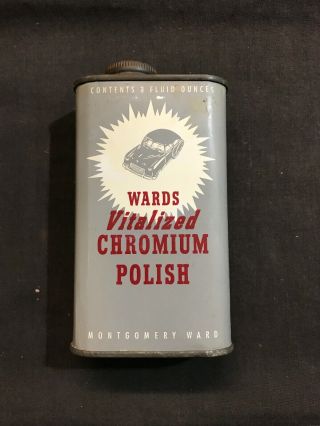 Vintage Montgomery Wards Vitalized Chromium Polish Can