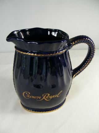 Last Listing Crown Royal Whiskey Cobalt Blue 7 3/4 " Pitcher