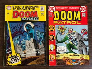 2 - Dc Comics 1968 The Doom Patrol 121 Death Of Doom Patrol & 123