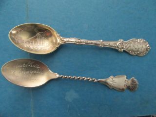 2 Ma Island Souvenir Spoons Nantucket & Martha 