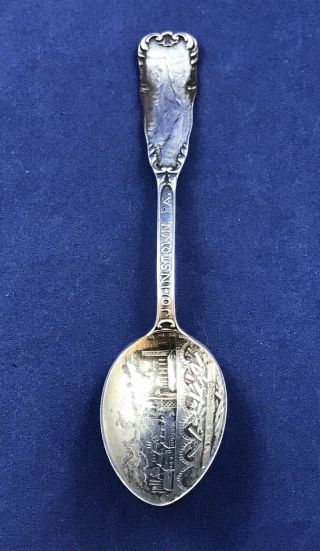 Antique Sterling Silver Johnstown Pa Souvenir Spoon - Johnstown Flood - Larkin Co.