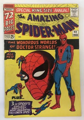The Spider - Man Annual 2 Marvel Comics 1965 Steve Ditko Classic Cover Fn