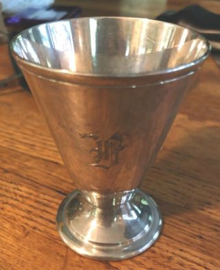 Set Antique Reed And Barton Monogrammed “b” Silverplate 10 3 " Julep Cups