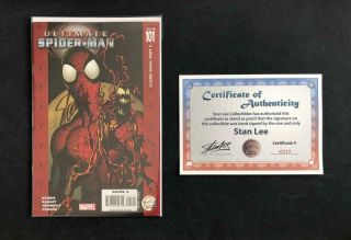 Ultimate Spider - Man 101 Signed Stan Lee W/coa Bagley Carnage Venom 1