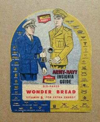 Army - Navy Insignia Guide,  Wonder Bread Premium,  Wwii 1941 - 45
