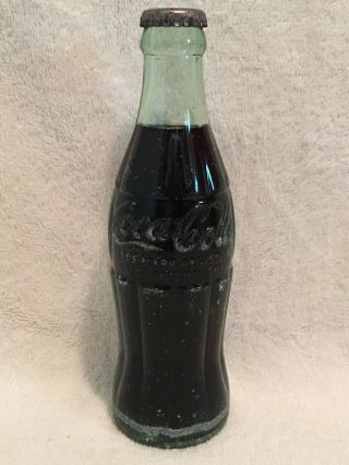 Full 6 1/2oz Coca - Cola Hobbleskirt Soda Bottle Mt.  Airy,  N.  C.