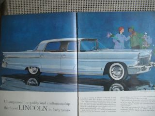 1960 Lincoln Landau Lincoln Premier 4 Door 2page Print Ad