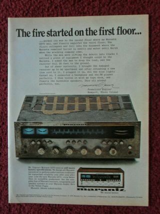 1976 Print Ad Marantz 2270 Stereo Receiver Fire Started On The First Floor