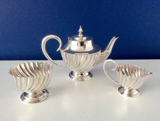 19th Century Silver On Copper Footed Bachelor Tea Set C1870 2