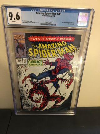 The Spider - Man 361 1st Print Cgc 9.  6 First Carnage