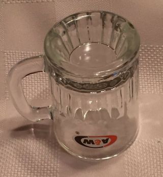 Vintage Small A & W ROOT BEER MUG Collectible Clear Glass mug w/ handle 5