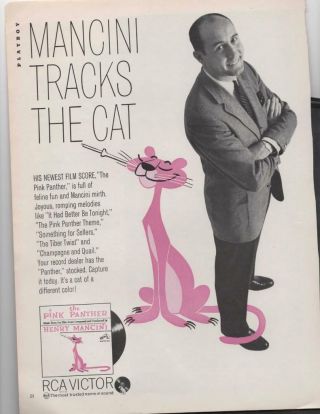 Rca Victor The Pink Panther Henry Mancini Print Ad " Mancini Tracks The Cat "