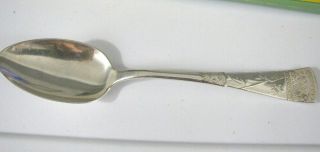 Holmes Booth & Haydens JAPANESE Pattern Silverplate Serving Spoon 8 