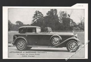 1931 Hispano Suiza Sheet Metal Letourneur & Marchand Vintage Print Ad - Z1