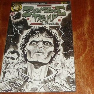 Zombie Tramp 57 (2019 Danger Zone) Sketch Art.  Michael Jackson