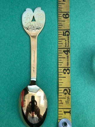Anton Michelsen Sterling Silver Spoon Christmas 1972 Gold Wash Enamel 45 Grams
