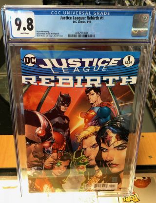 Justice League: Rebirth 1 Cgc 9.  8 Dc Comics Superman Batman