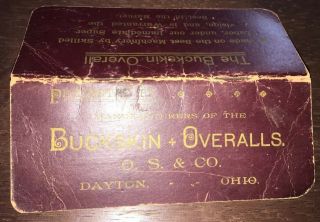 C1890s Buckskin Overalls Clothing Pocket Memo Dayton Oh Ohio