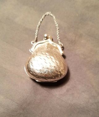 Vintage Curtis Jewelry Co Sterling Silver Weave Style Purse Pill Box