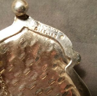Vintage Curtis Jewelry Co Sterling Silver Weave Style Purse Pill Box 5