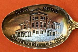 Rare Santa Monica California City Hall Sterling Silver Souvenir Spoon