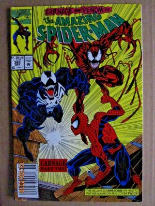 1992 Marvel Comics The Spider - Man 362 Carnage/venom Story Upc Logo