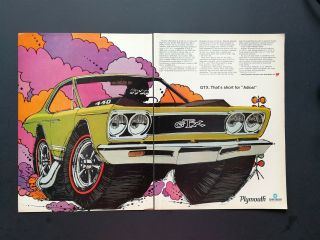1967 Plymouth Gtx 440 - Vintage Two Page Color Ad