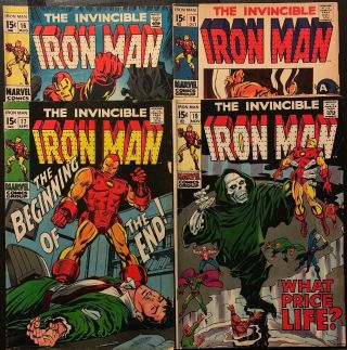 Iron Man S 16 17 18 & 19 (marvel Comics 1969) G/vg 1st App Madame Masque