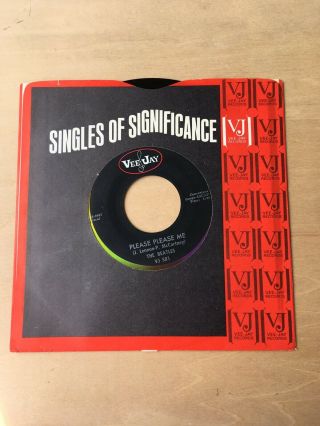 The Beatles Vee - Jay 45 (1964) With Company Vj Insert Sleeve