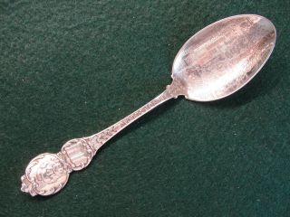 Sterling Souvenir Spoon Portland,  Maine Longfellow ' s Residence,  1900 2
