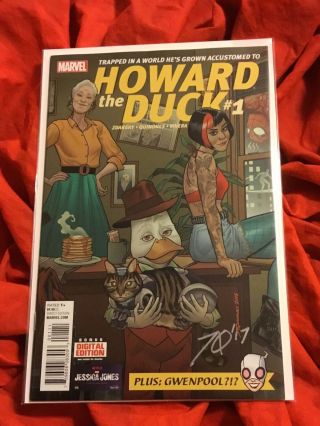 Howard The Duck 1 1st Appearance Of Gwenpool Signed Joe Quinones Silver,  Date