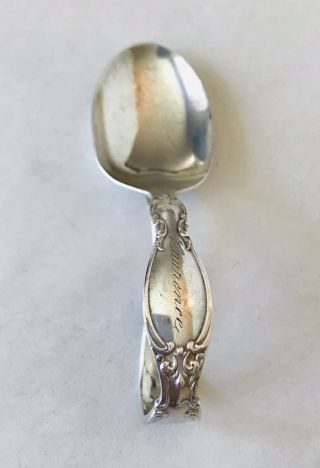 Vintage Antique Glasgow Sterling Silver Curved Handle Baby Spoon Mono Laurence