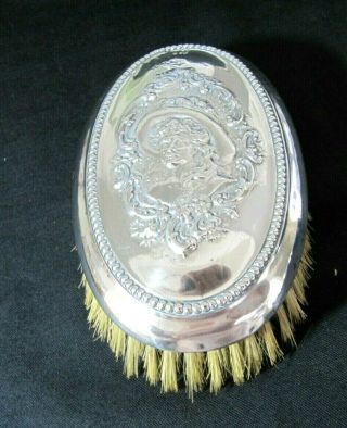Art Nouveau Embossed Solid Silver Backed Hair Brush - Birmingham 1902