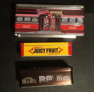 Tins - Coca Cola Wrigley’s Juicy Fruit M&ms Retro Metal Storage Container Set Of 3