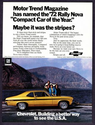 1972 Chevy Rally Nova On Hudson River Cold Spring,  Ny Photo Vintage Print Ad