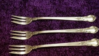 Gorham Chantilly 3 Sterling Seafood Forks No Mono