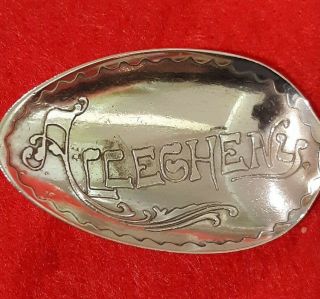Whiting Blueberry Pattern Sterling Silver 5 3/4 " Souvenir Spoon - Allegheny