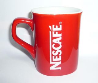 Nescafe Coffee Red Mug Cup Malaysia Promotional Standard Side Logo 3.  25 " Tall