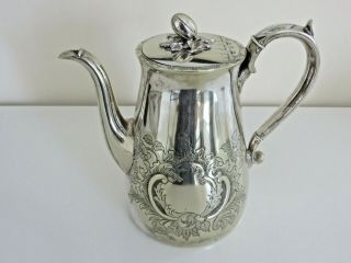 Ornate Antique / Vintage Silver Plate On Copper Teapot - 2 Pints