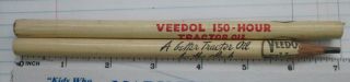 Pair 1940s/50s Veedol 150 - Hour Tractor Oil Carpenters Pencils