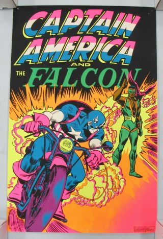 Marvel Captain America & Falcon 1971 The Third Eye Inc.  Black Light Poster 4015