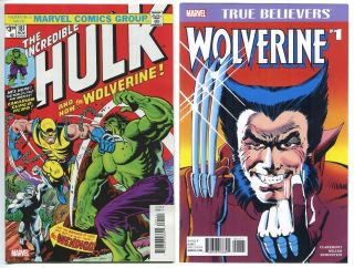 The Incredible Hulk 181 Facsimile Edition & True Believers Wolverine 1 Limited